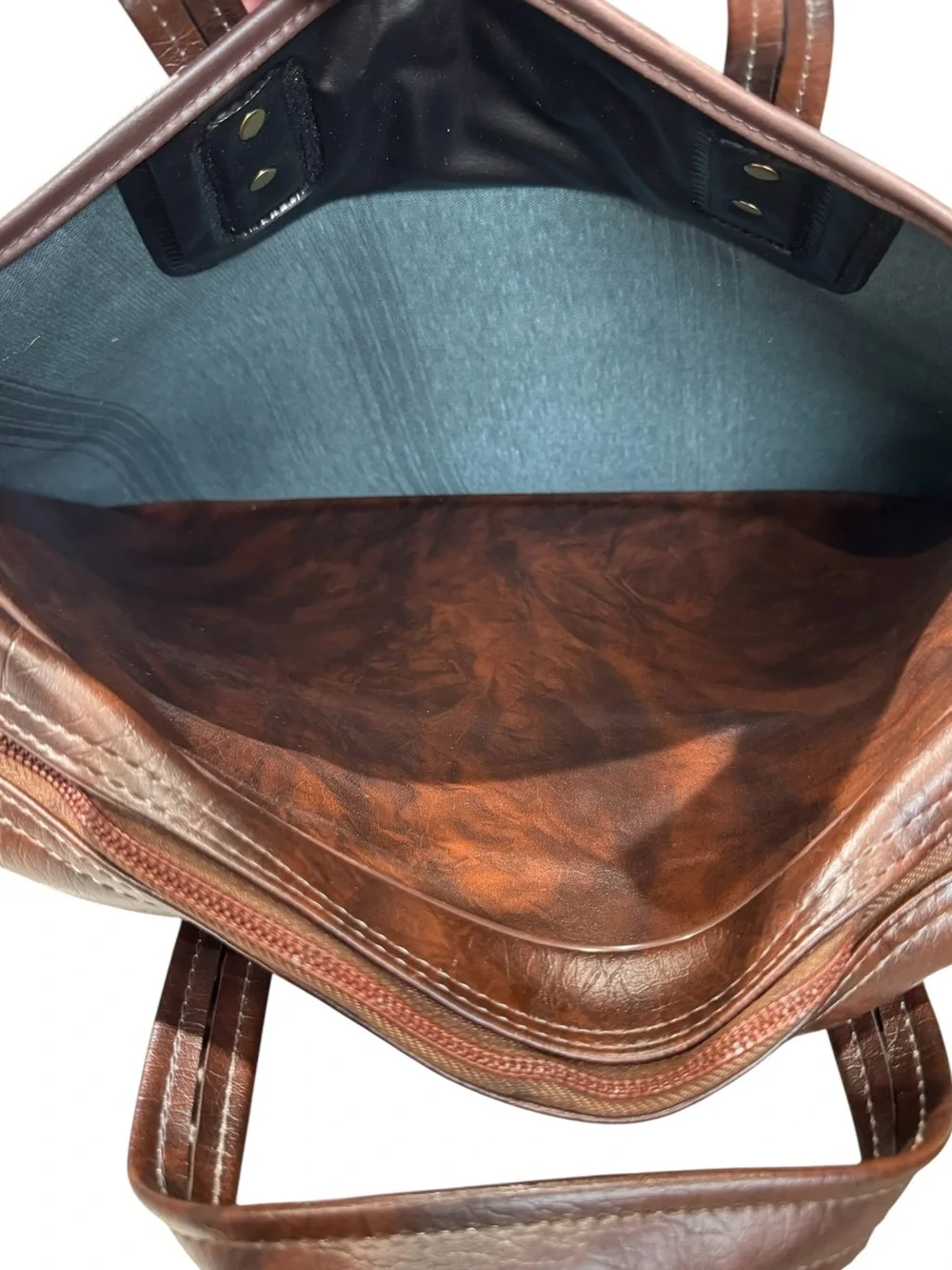 Vintage Porsche Brown Leather Gold Logo Brass Hardware Shoulder Briefcase - Picture 7 of 12